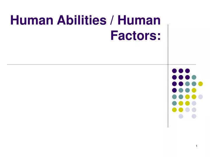 human abilities human factors