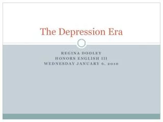 the depression era