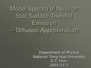 Model Spectra of Neutron Star Surface Thermal Emission ---Diffusion Approximation