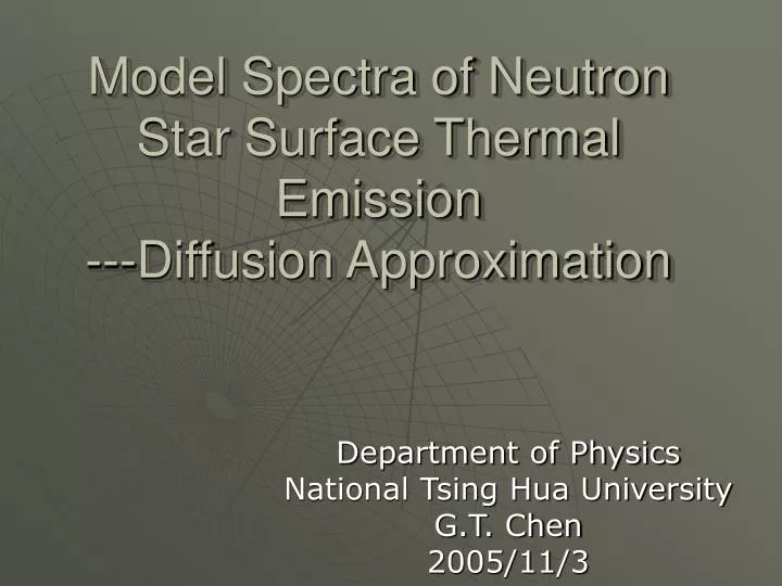 model spectra of neutron star surface thermal emission diffusion approximation