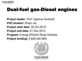 D ual-fuel gas-Diesel engines