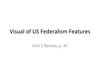 Visual of US Federalism Features