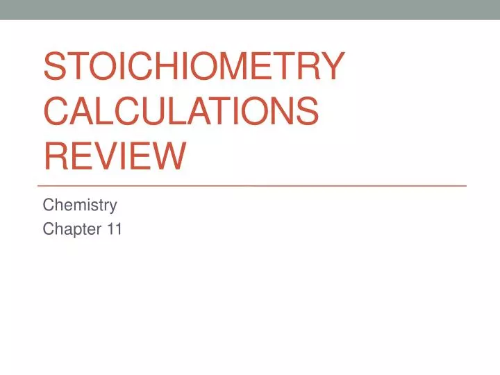 stoichiometry calculations review