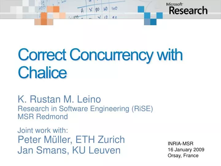 correct concurrency with chalice