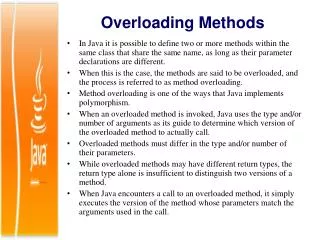 Overloading Methods