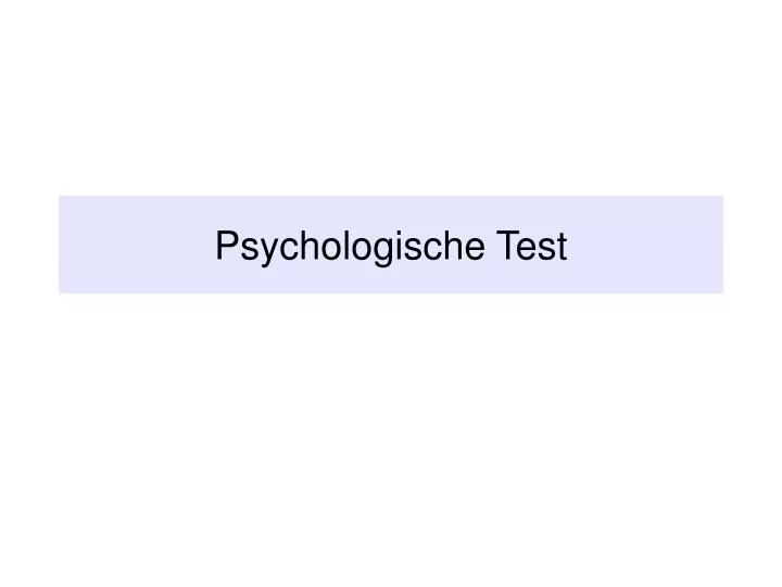 psychologische test