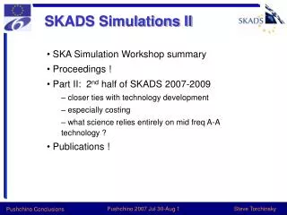 SKADS Simulations II