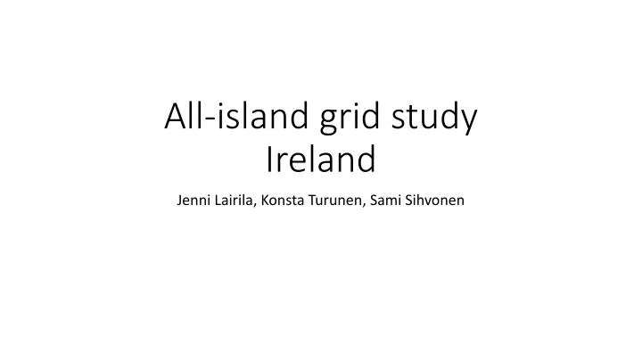 all island grid study ireland