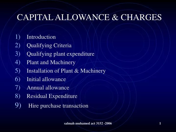 capital allowance charges