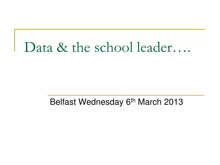 data the school leader