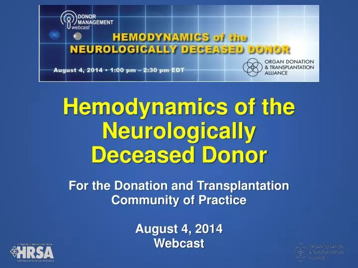 hemodynamics of the neurologically deceased donor