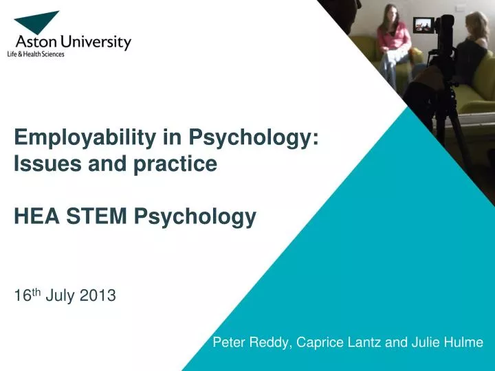 employability in psychology issues and practice hea stem psychology 16 th july 2013