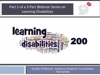 Part 2 of a 3 Part Webinar Series on Learning Disabilities