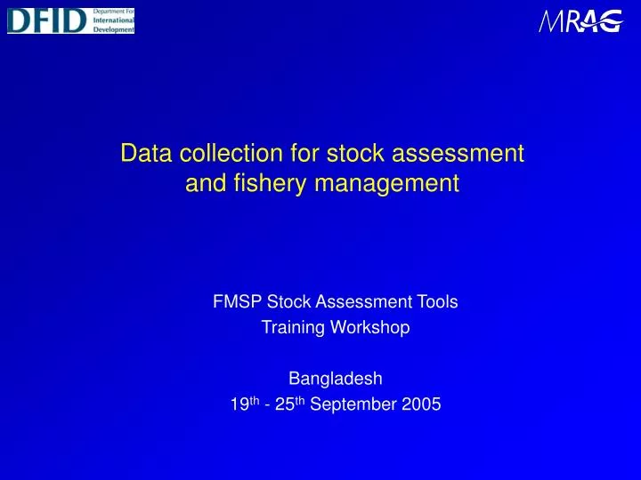 data collection for stock assessment and fishery management