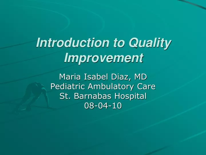 introduction to quality improvement