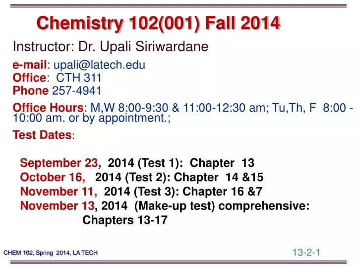 chemistry 102 001 fall 2014