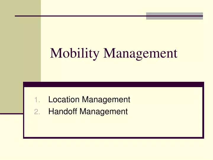 mobility management