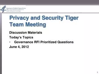 Privacy and Security Tiger Team Meeting