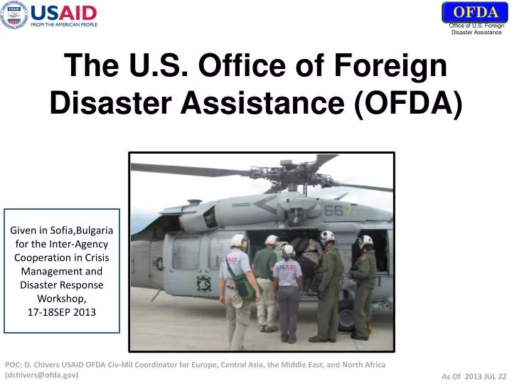 the u s office of foreign disaster assistance ofda