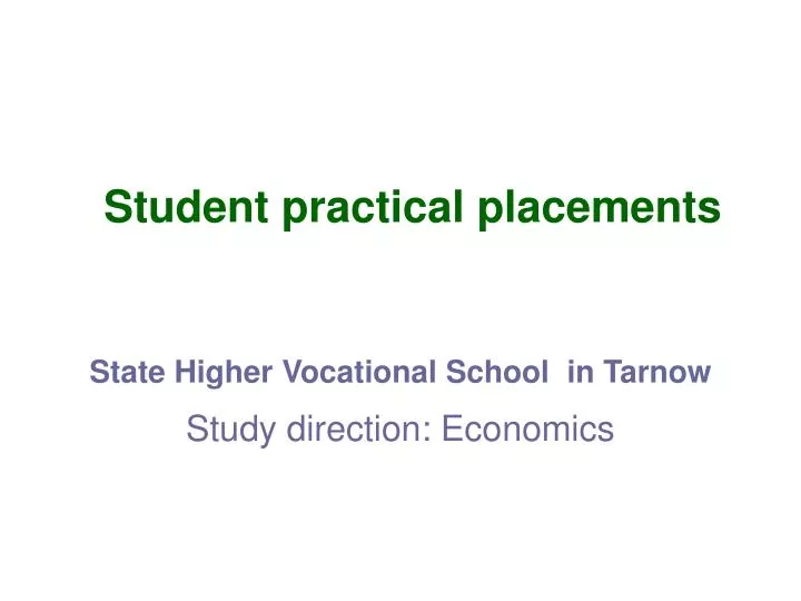 student practical placements