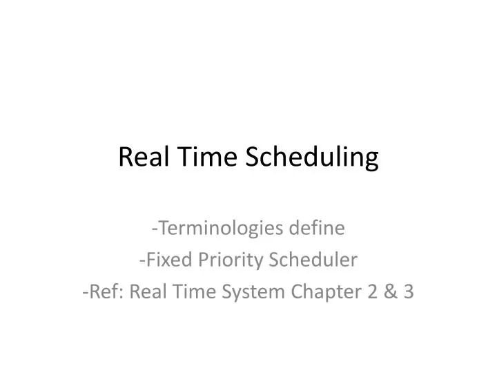 real time scheduling