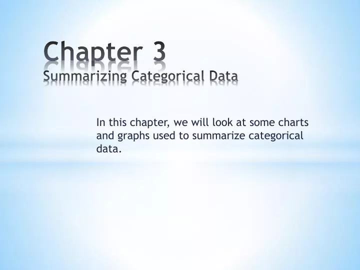 chapter 3 summarizing categorical data