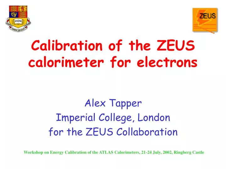 calibration of the zeus calorimeter for electrons