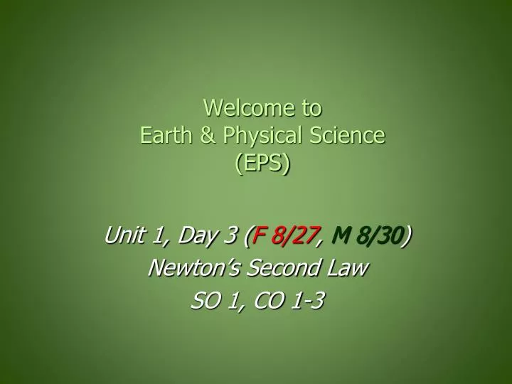 welcome to earth physical science eps