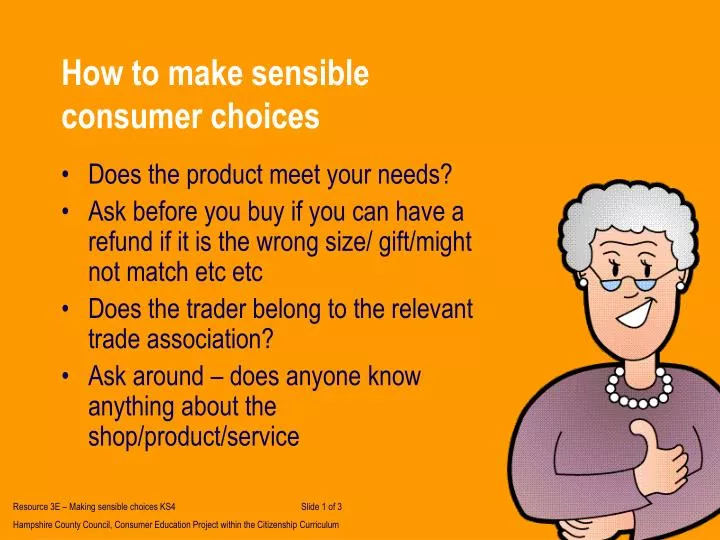 how to make sensible consumer choices