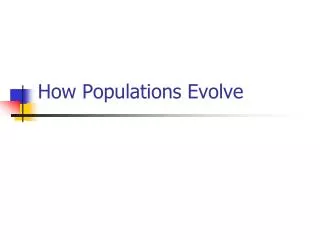 How Populations Evolve