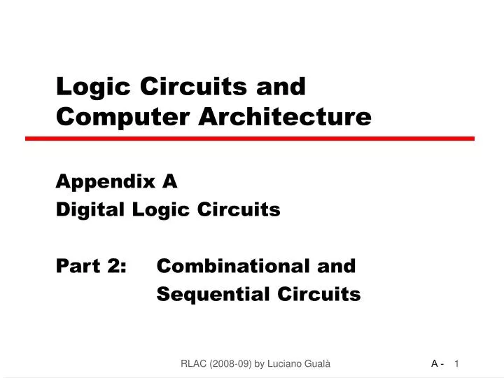 logic circuits and computer architecture