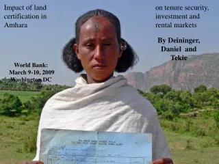 Impact of land certification in Amhara