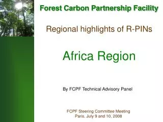 Regional highlights of R-PINs Africa Region