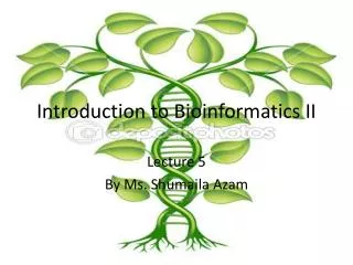 Introduction to Bioinformatics II