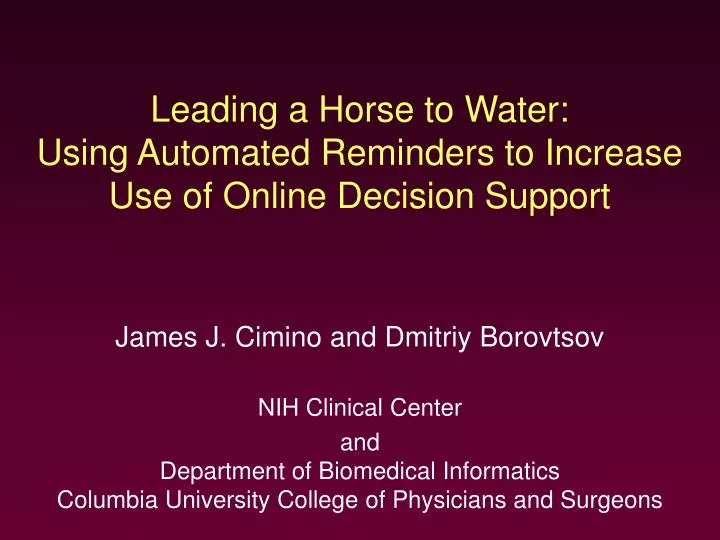 leading a horse to water using automated reminders to increase use of online decision support