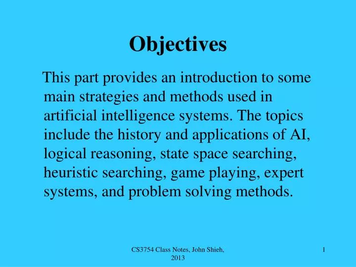 objectives