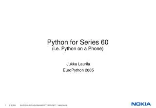 Python for Series 60 (i.e. Python on a Phone)