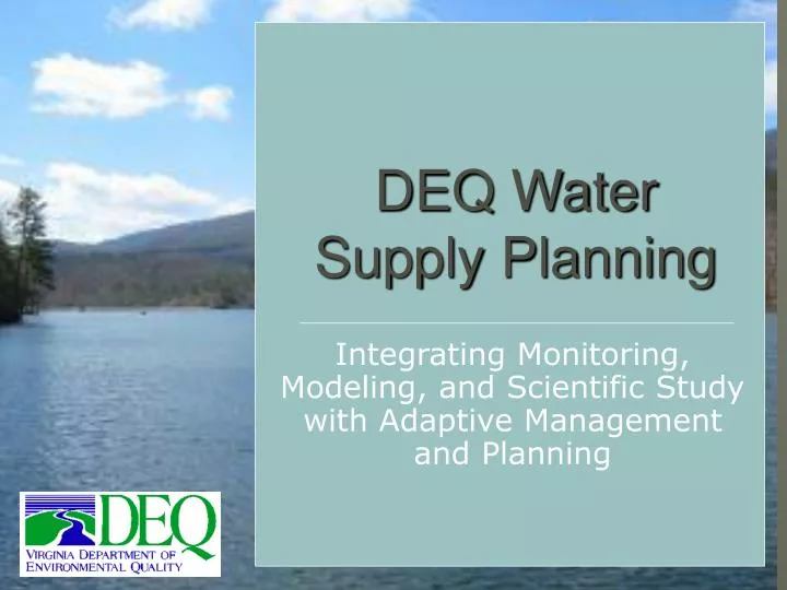 deq water supply planning