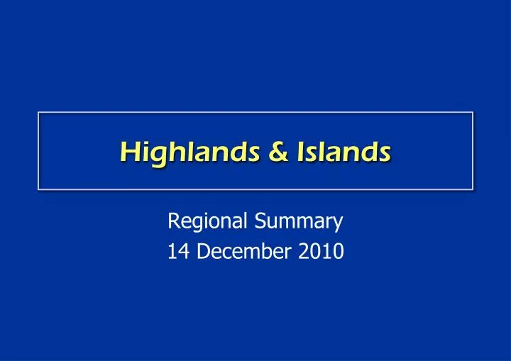 highlands islands