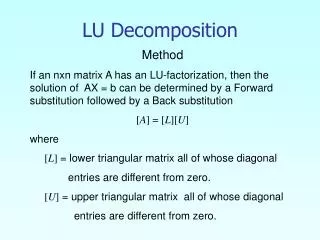 LU Decomposition