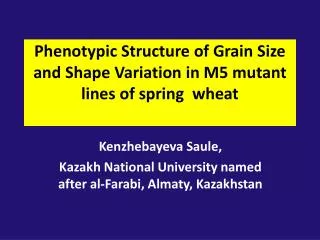 Phenotypic Structure of Grain Size and Shape Variation in M5 mutant lines of spring wheat