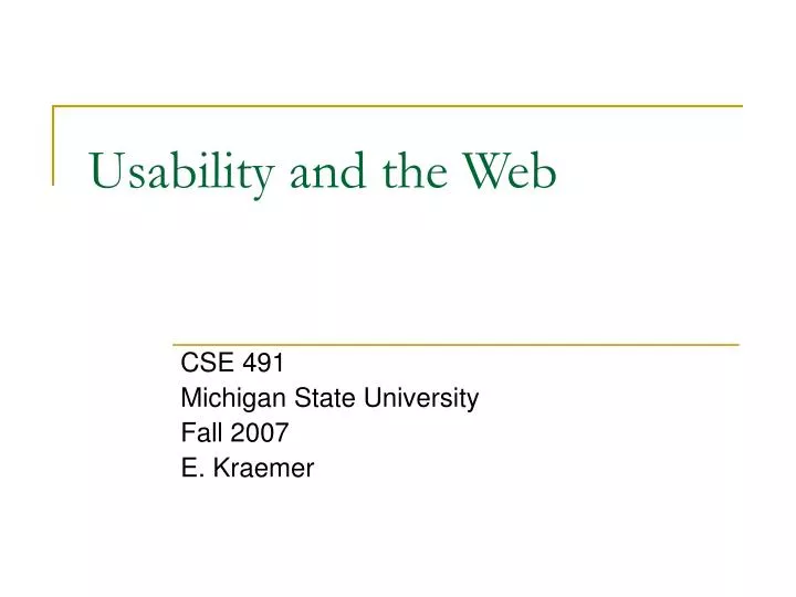usability and the web