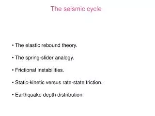 The seismic cycle