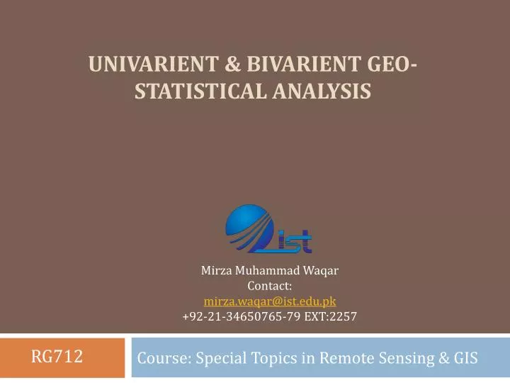 univarient bivarient geo statistical analysis