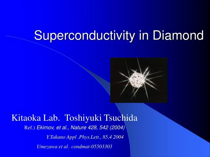 superconductivity in diamond