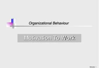 Organizational Behaviour