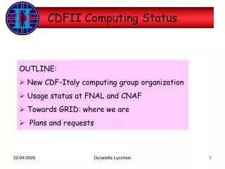 CDFII Computing Status