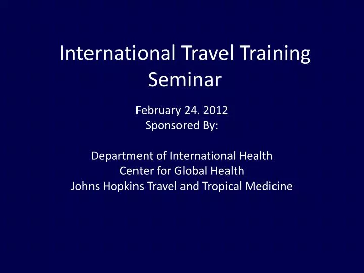 international travel training seminar