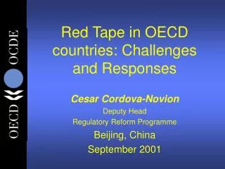 Red Tape in OECD countries: Challenges and Responses