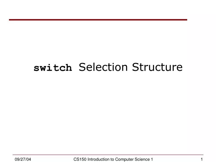 switch selection structure